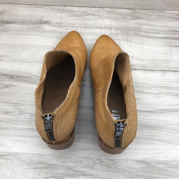 Silent D Anthropologie Ankle Boots Women's EU 39 Brown Leather Back Zip Booties - Picture 10 of 12